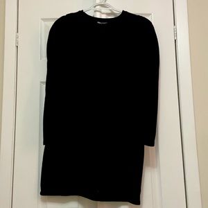 Brand is Zara, Size Large, Long sleeve styled black dress